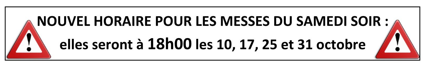 Nouvel horaire
