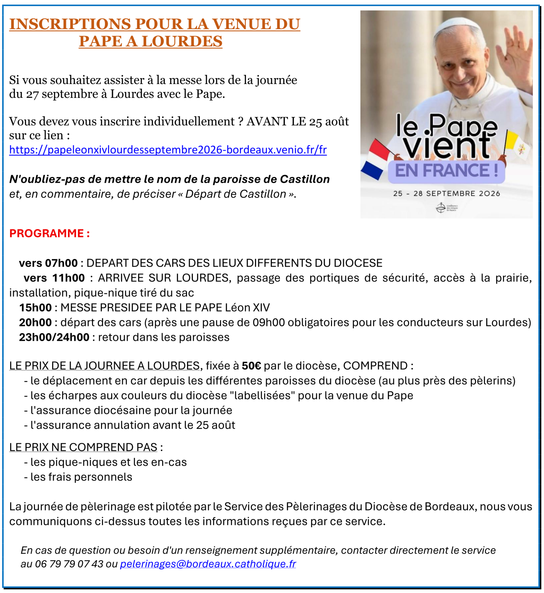 Pape lourdes